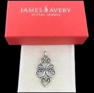 James Avery Retired Silver Jubilant Heart Pendant with necklace/Chain